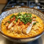 Chicken Ramen with Creamy Garlic Sauce