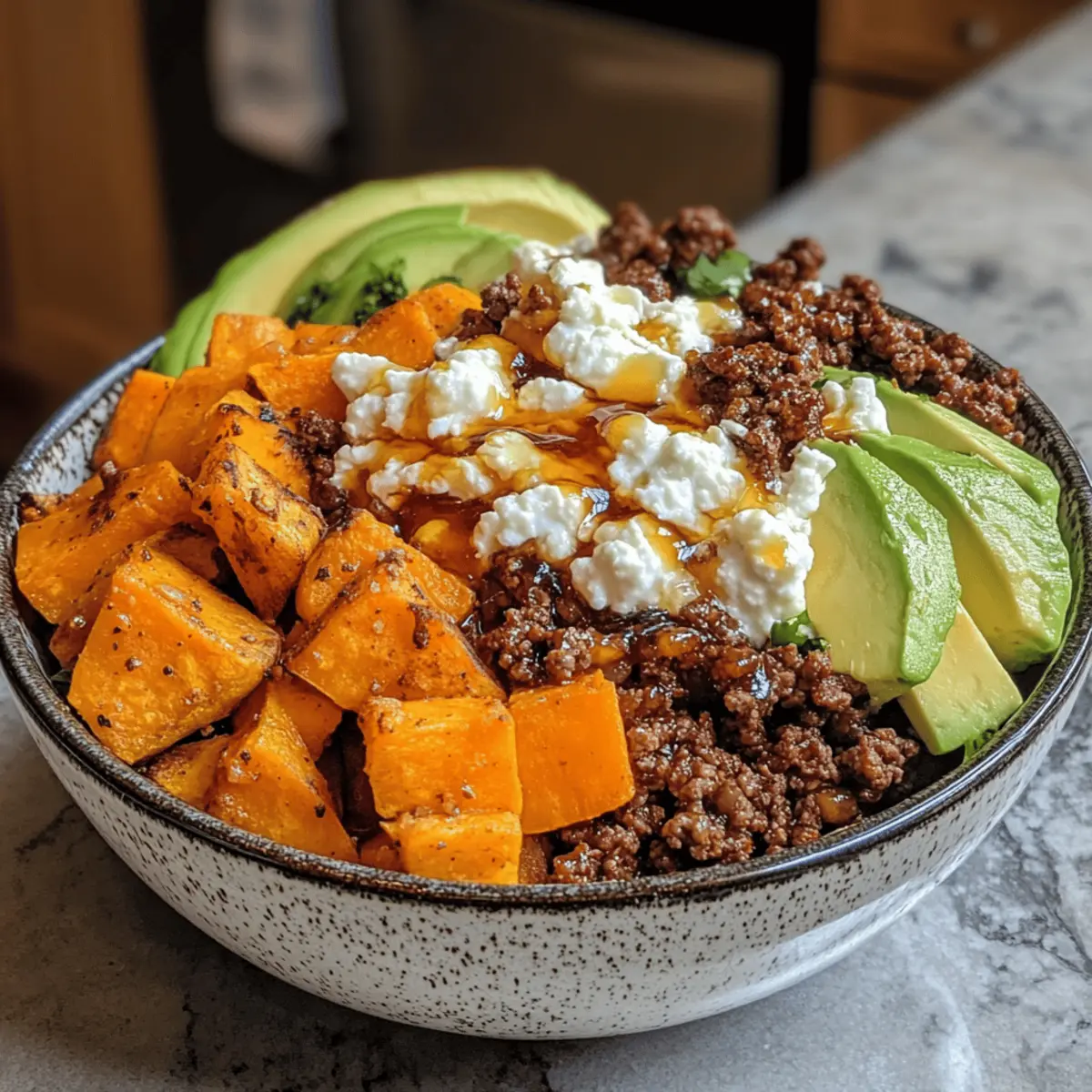 Ground Beef Hot Honey Bowl