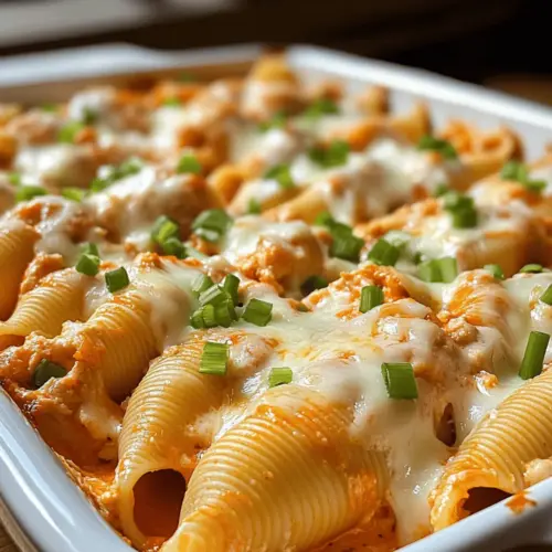 Creamy Buffalo Chicken Stuffed Shells