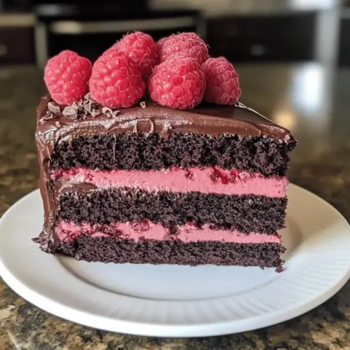 Dark Chocolate Raspberry Mousse Cake