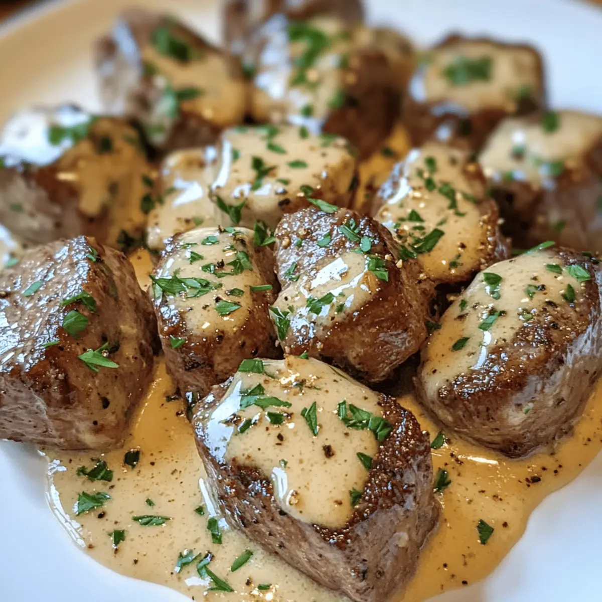 Garlic Butter Steak Bites with a Rich Parmesan Cream Sauce