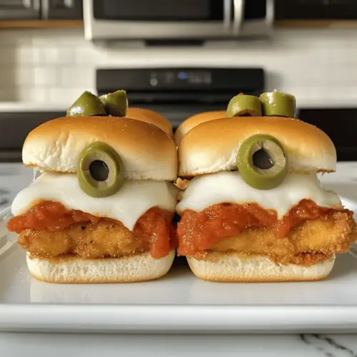 Halloween Chicken Parmesan Sliders