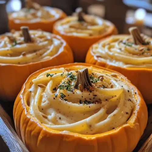Pumpkin Alfredo Pasta Cauldrons