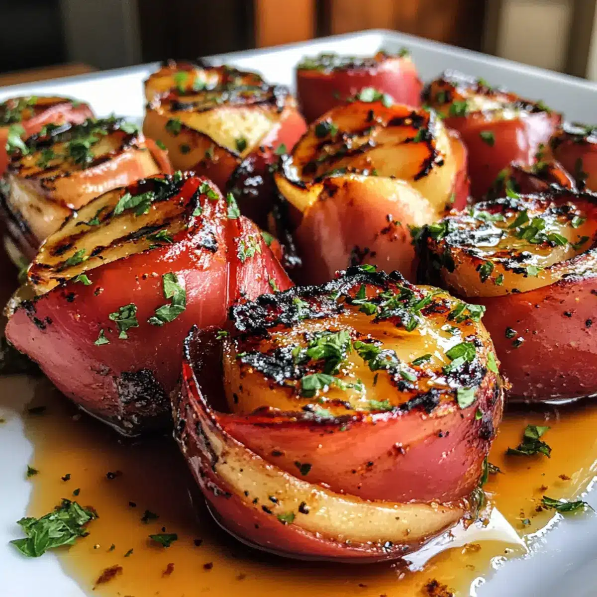Grilled Apples with Prosciutto and Honey