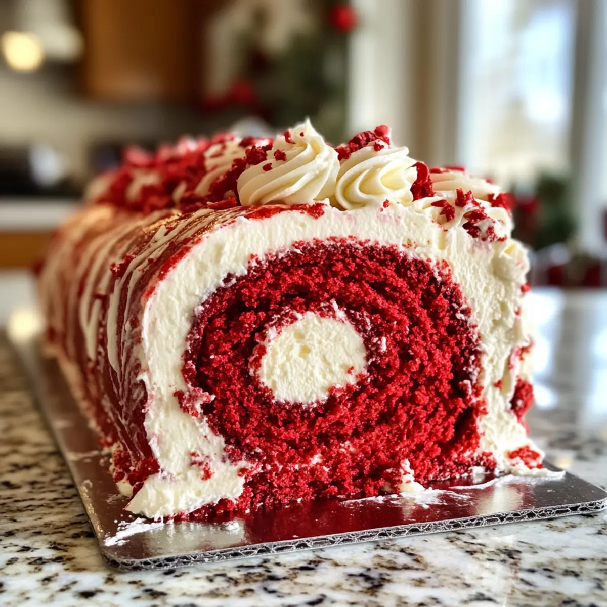 Red Velvet Yule Log