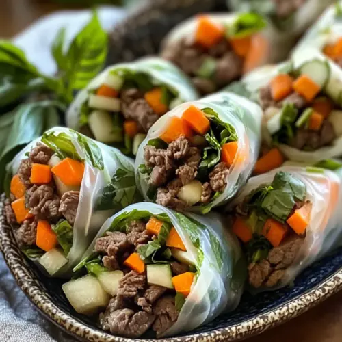 Thai Basil Beef Rolls
