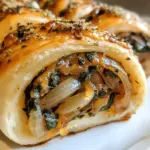 Vegan Caramelized Onion & Spinach Pizza Rolls