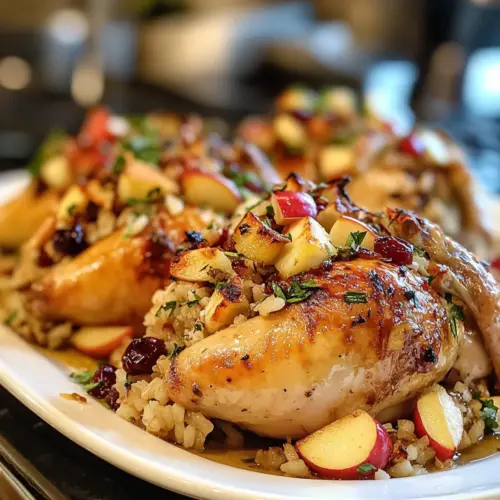 Cornish Hens with Apple-Cranberry Rice Stuffing