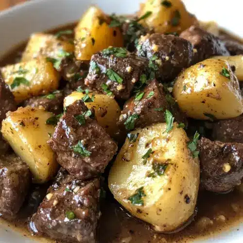 Slow Cooker Garlic Butter Beef with Potatoes