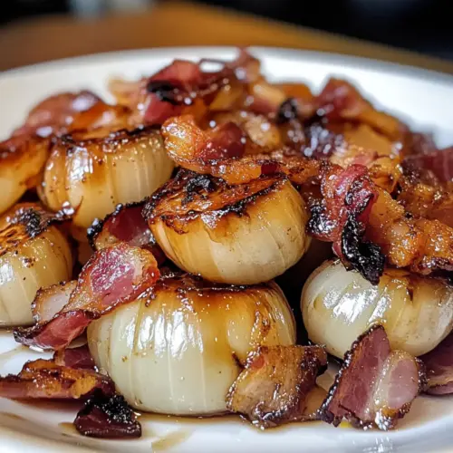 Honey-Glazed Shallots with Crispy Bacon