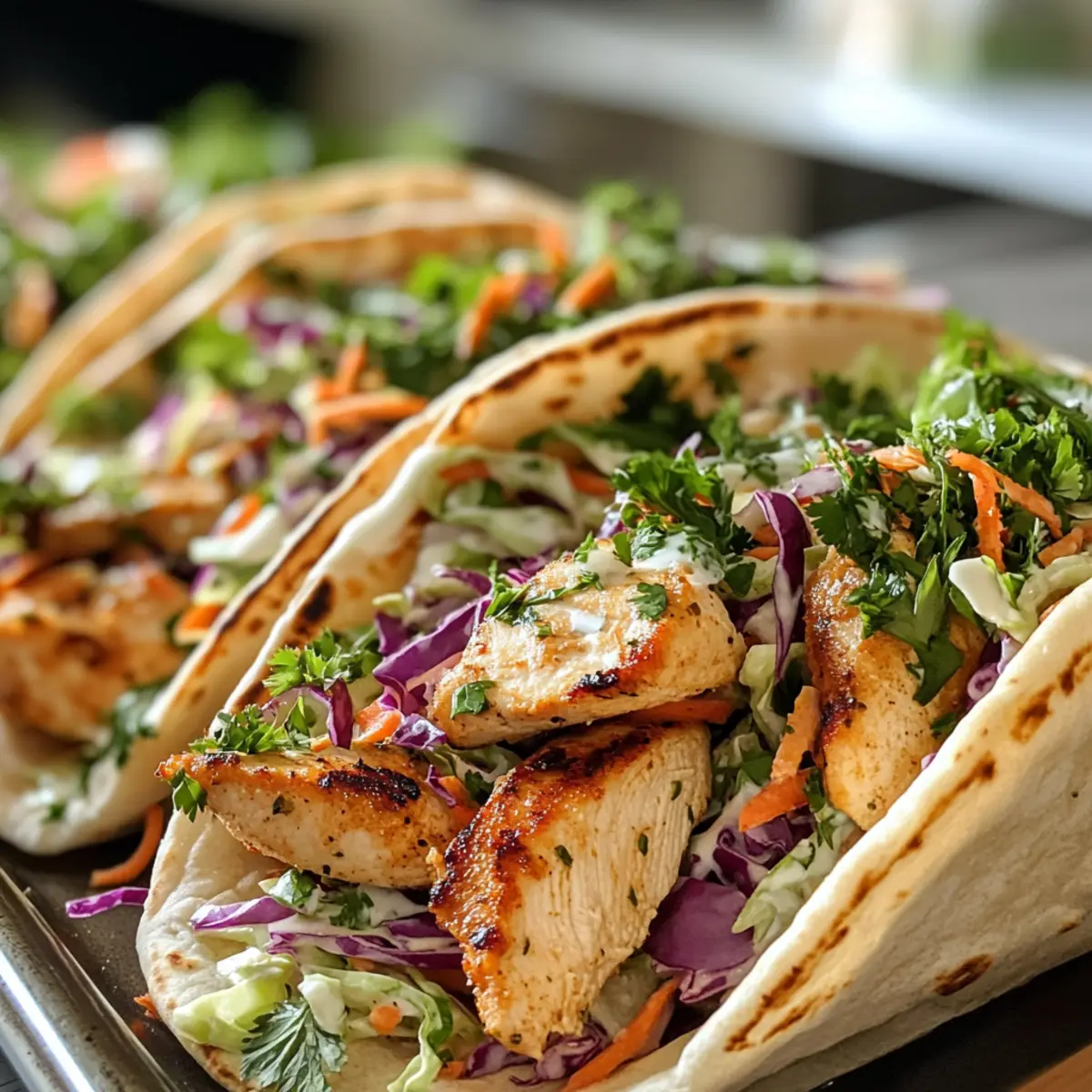 Sheet Pan Chicken Pitas with Fresh Herb Ranch Slaw