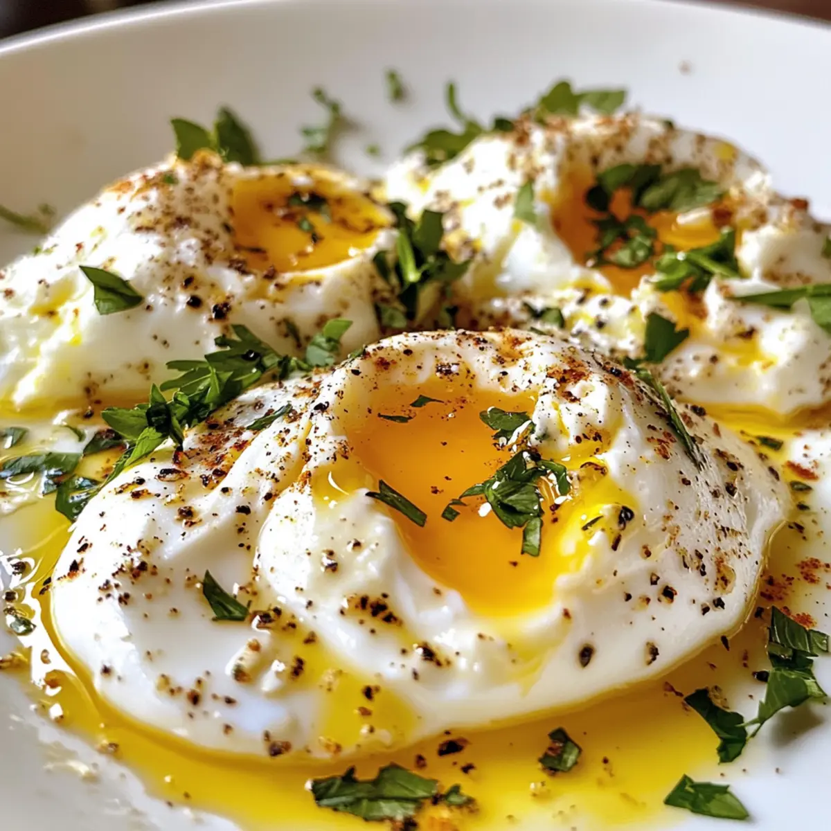 Turkish Eggs with Creamy Yogurt & Butter Sauce