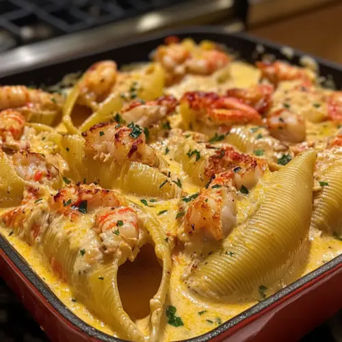 Creamy Seafood Stuffed Shells