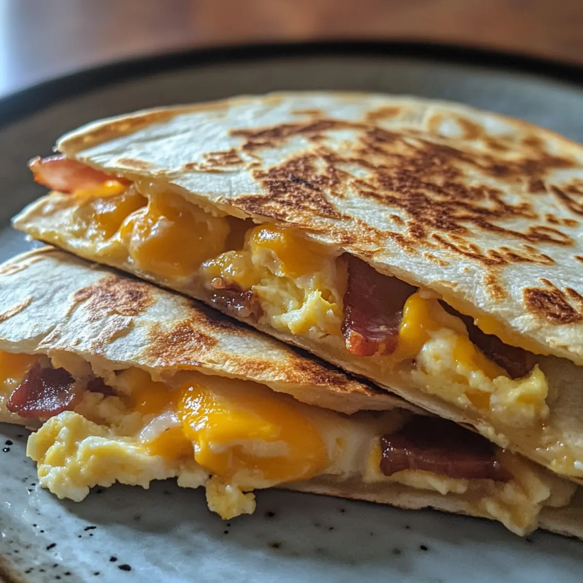 Bacon Egg Cheese Breakfast Quesadillas