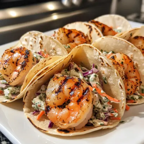 Cilantro Lime Shrimp Tacos with Creamy Slaw