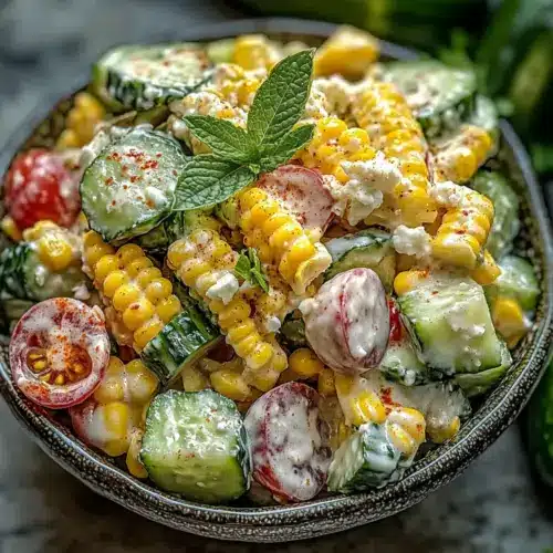 Street Corn Creamy Cucumber Salad