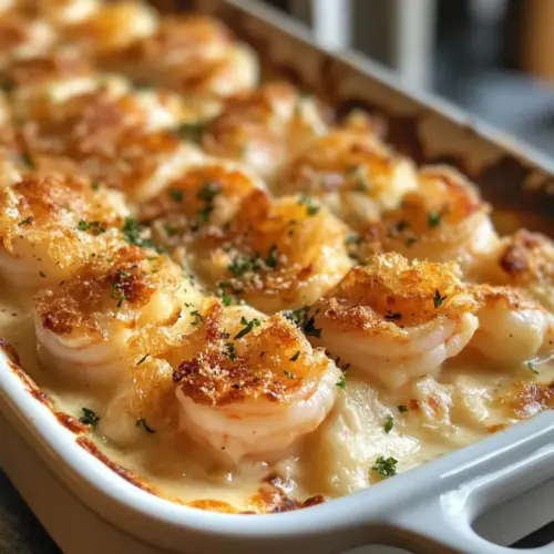 Keto Garlic Shrimp Au Gratin
