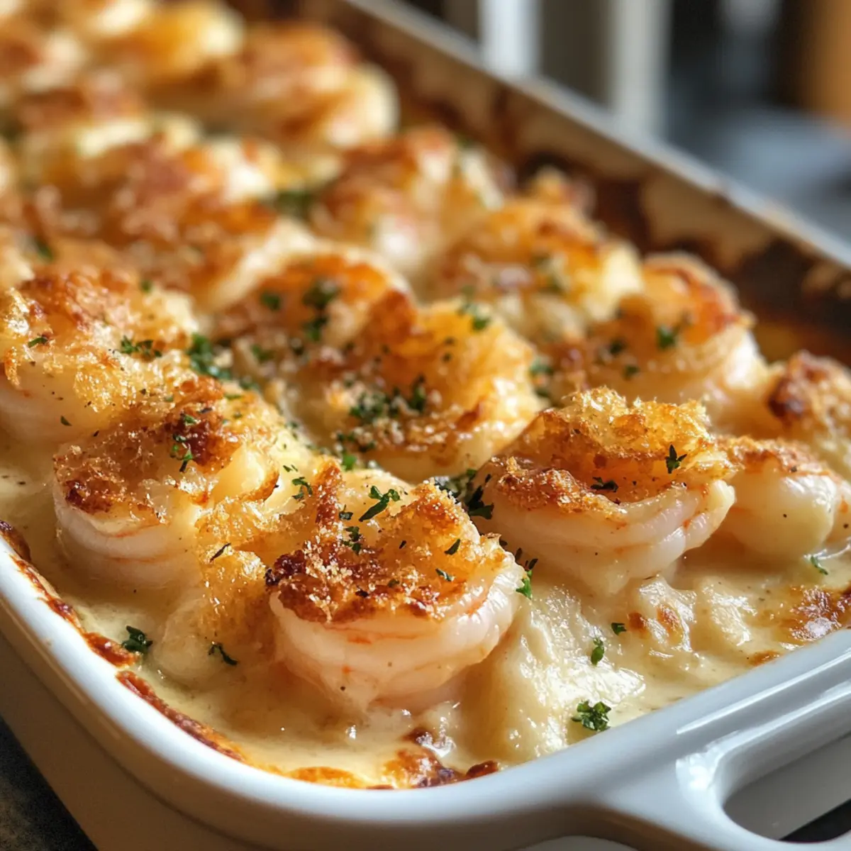 Keto Garlic Shrimp Au Gratin