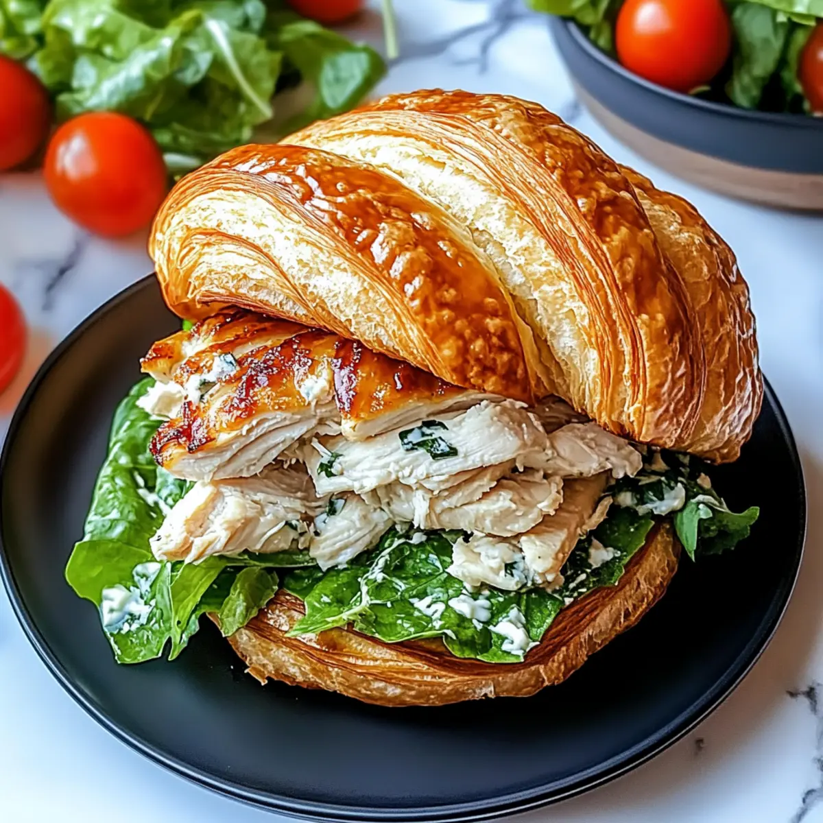 Chicken Caesar Croissant Sandwich