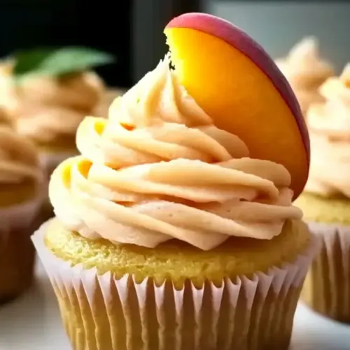 Honey Peach Cream Cheese Cupcakes