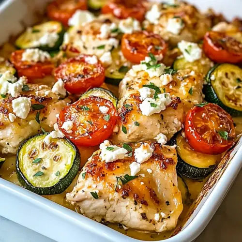 Mediterranean Chicken Zucchini Bake