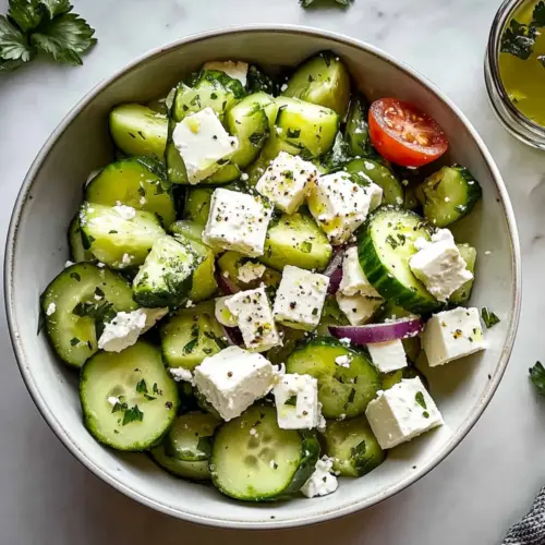 Cucumber Feta Salad with Lemon Greek Vinaigrette