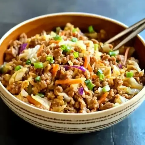 low calorie & carb egg roll in a bowl
