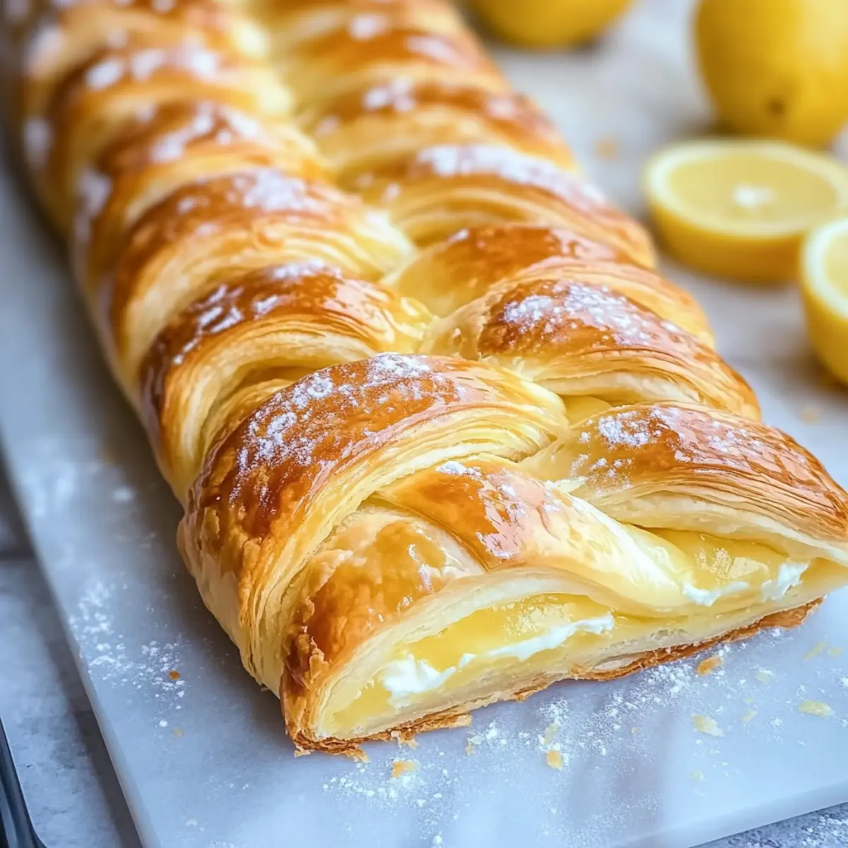 Lemon Cream Cheese Puff Pastry Braid