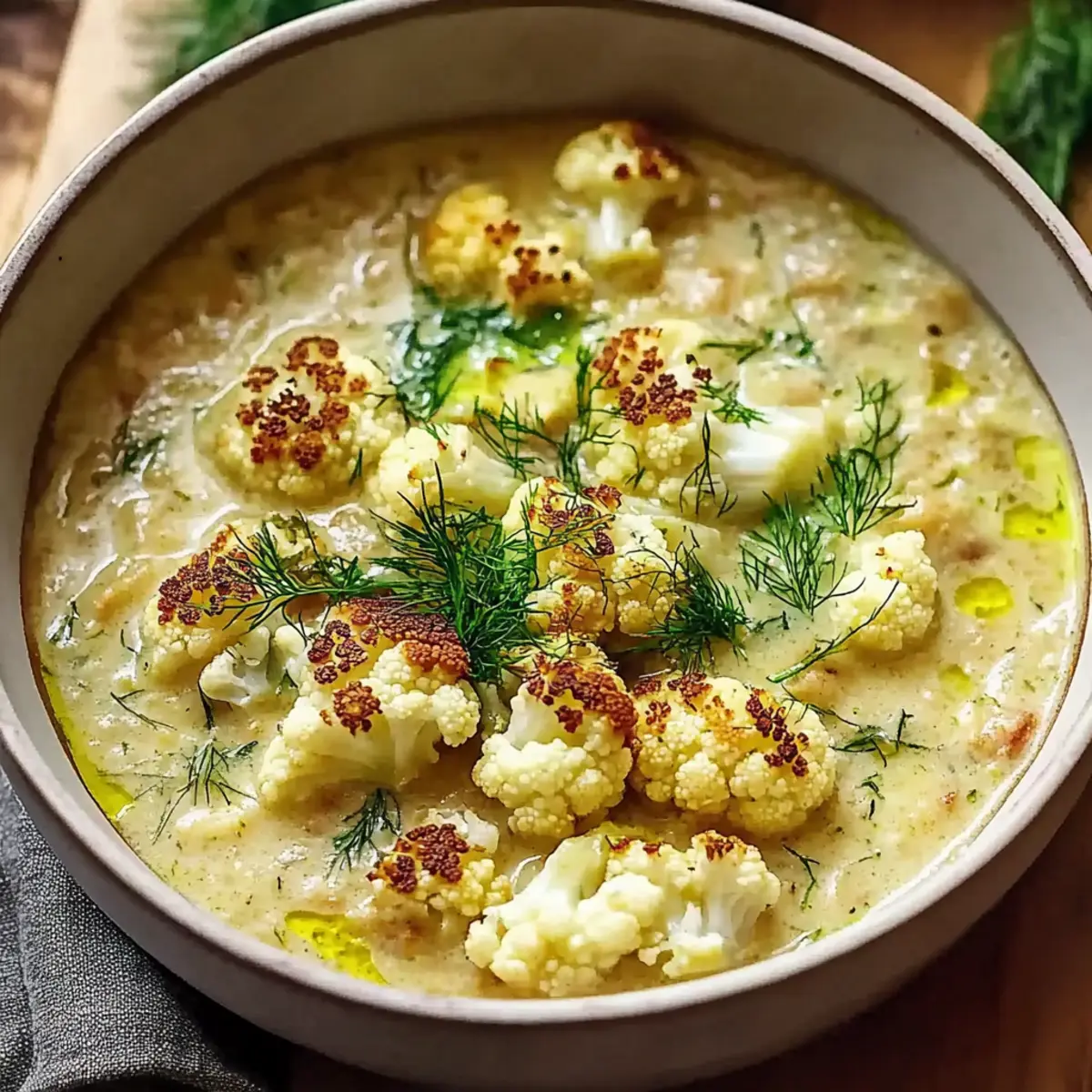 Rich Mediterranean Cauliflower Soup