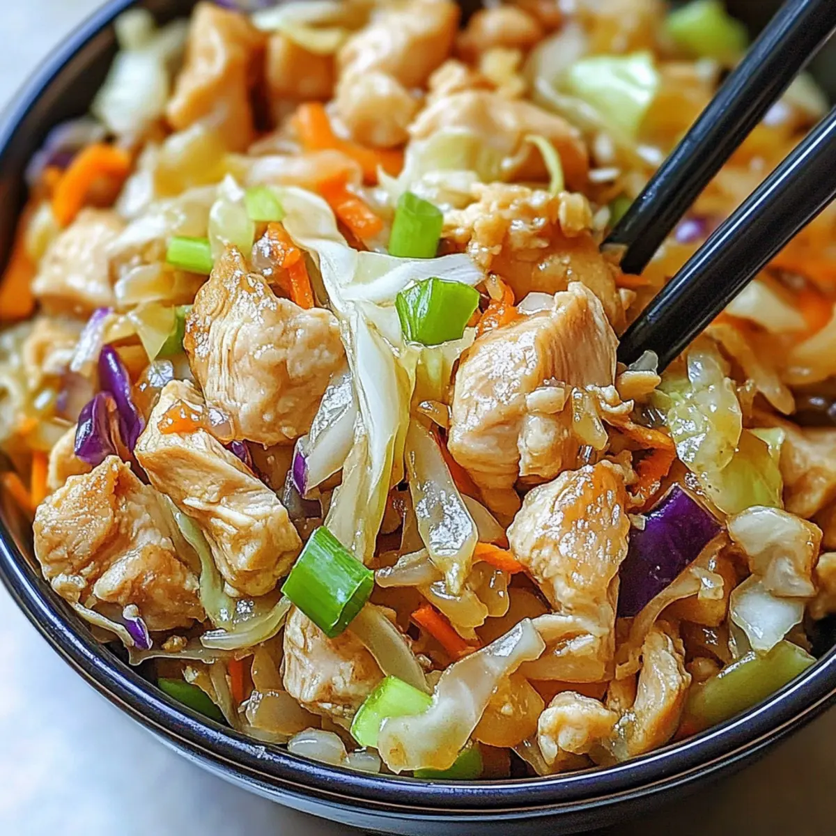 Egg Roll Bowls with Chicken and Cabbage