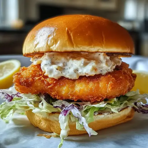 Crispy Fried Cod Sandwich on Toasted Brioche