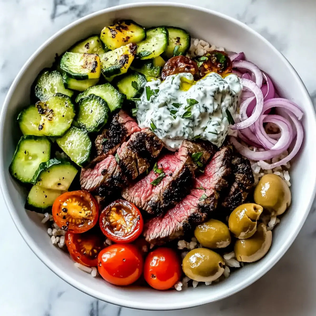 Mediterranean Steak Bowl Recipe