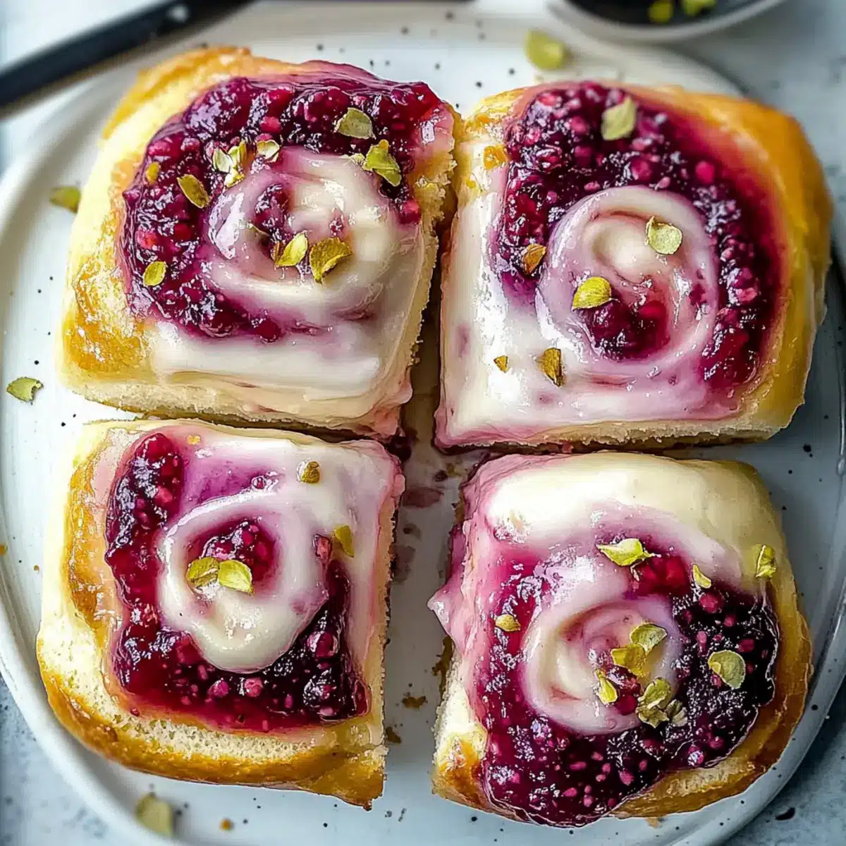Edd Kimber’s Raspberry and Rose Cheesecake Buns