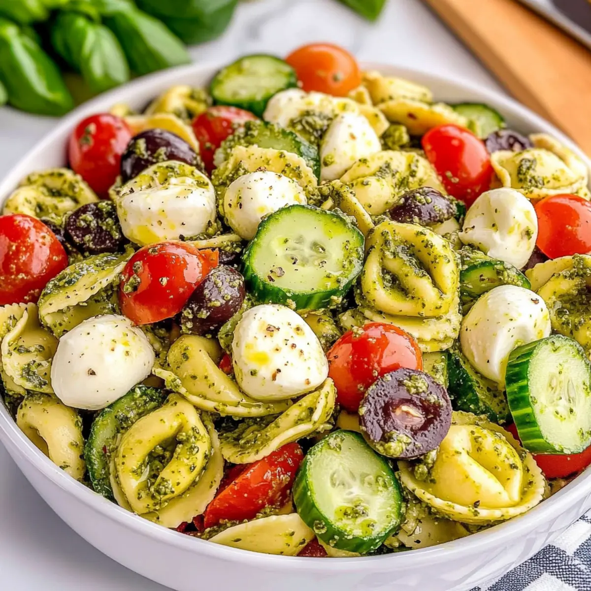 Cold Tortellini Pesto Salad