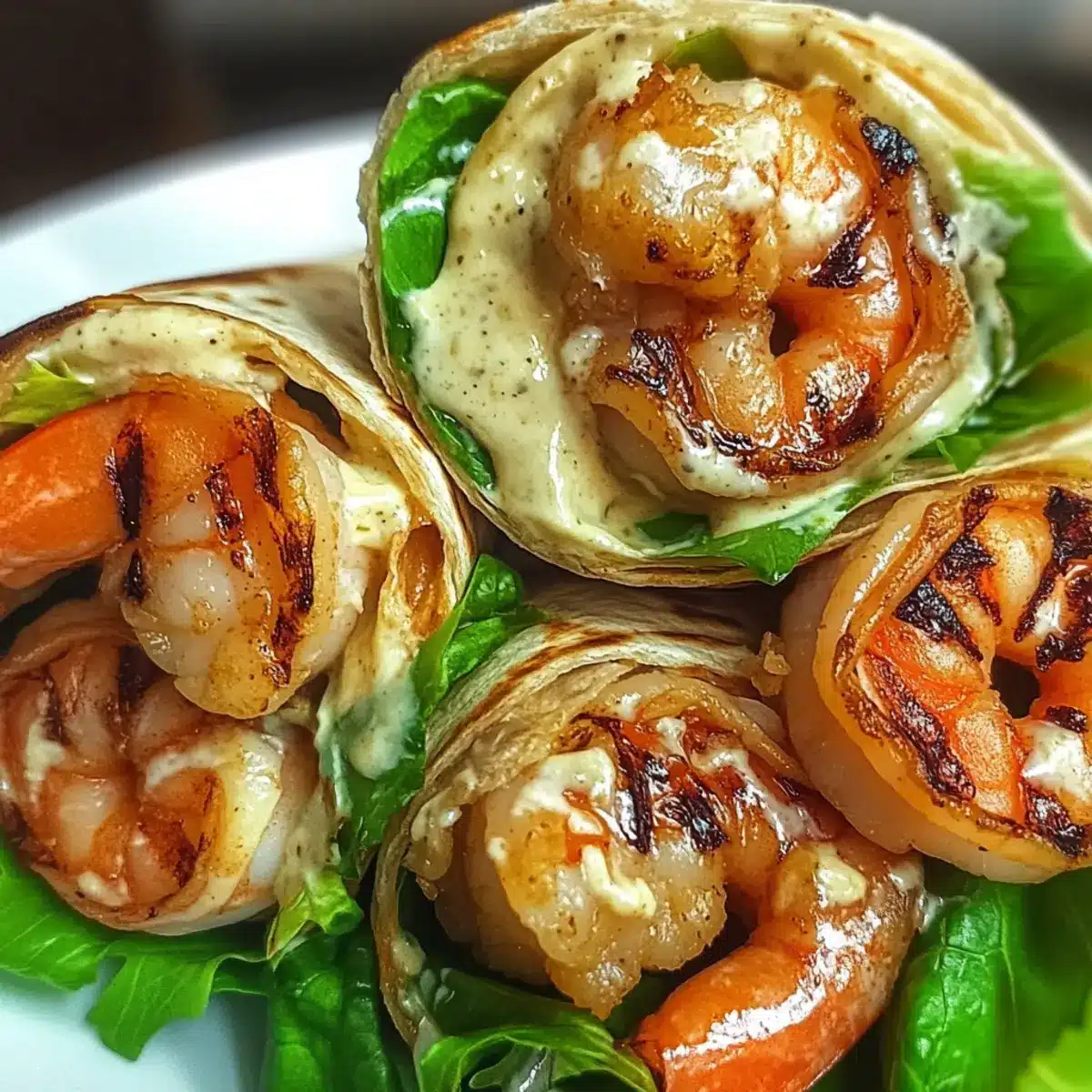 Grilled Shrimp Caesar Wraps