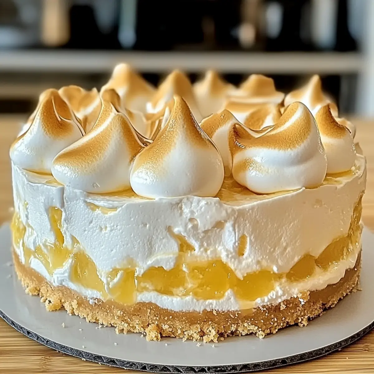 Triple Lemon Meringue Cheesecake