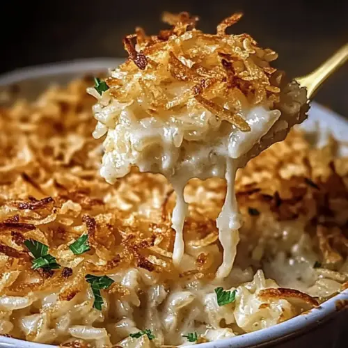 French Onion Chicken Rice Bake