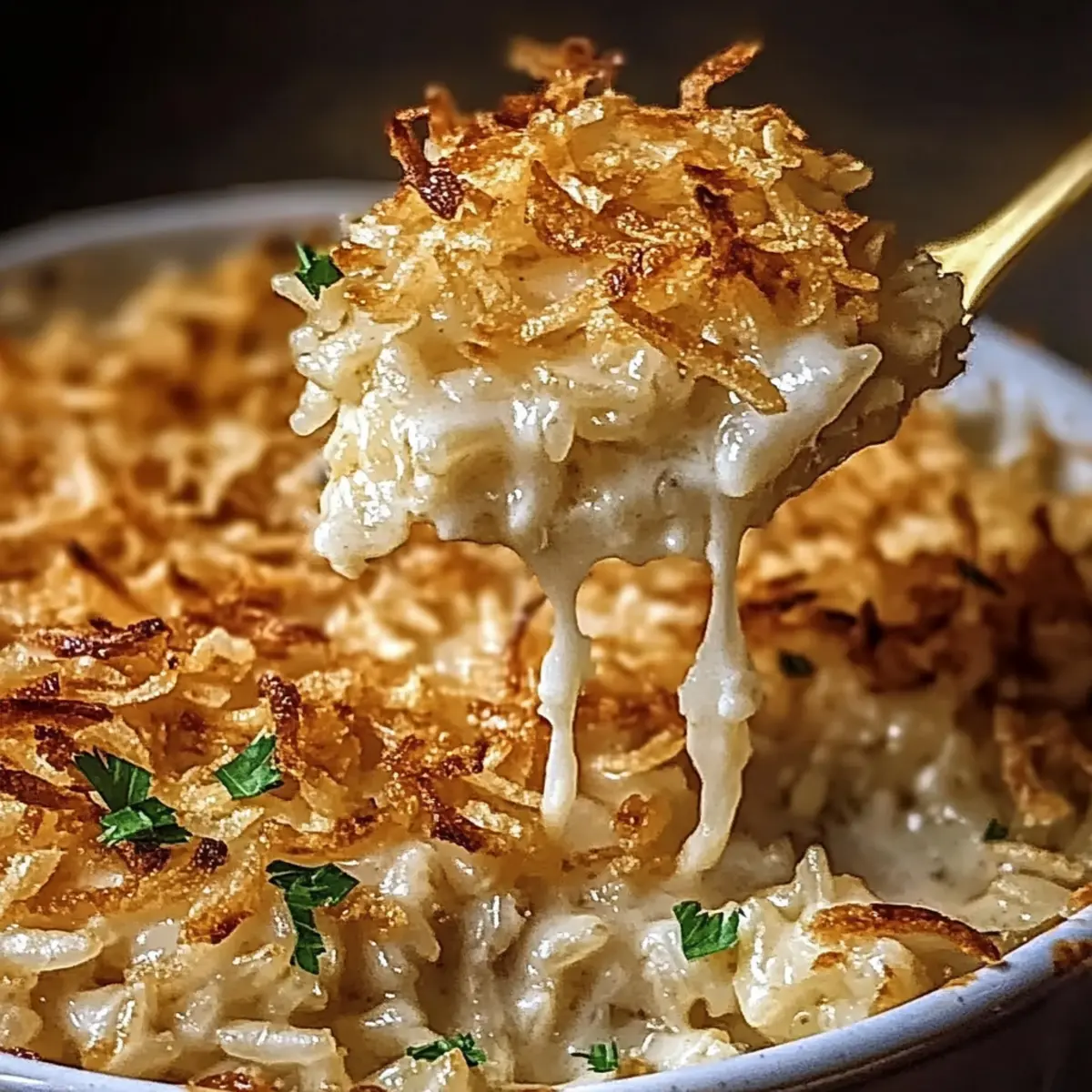 French Onion Chicken Rice Bake