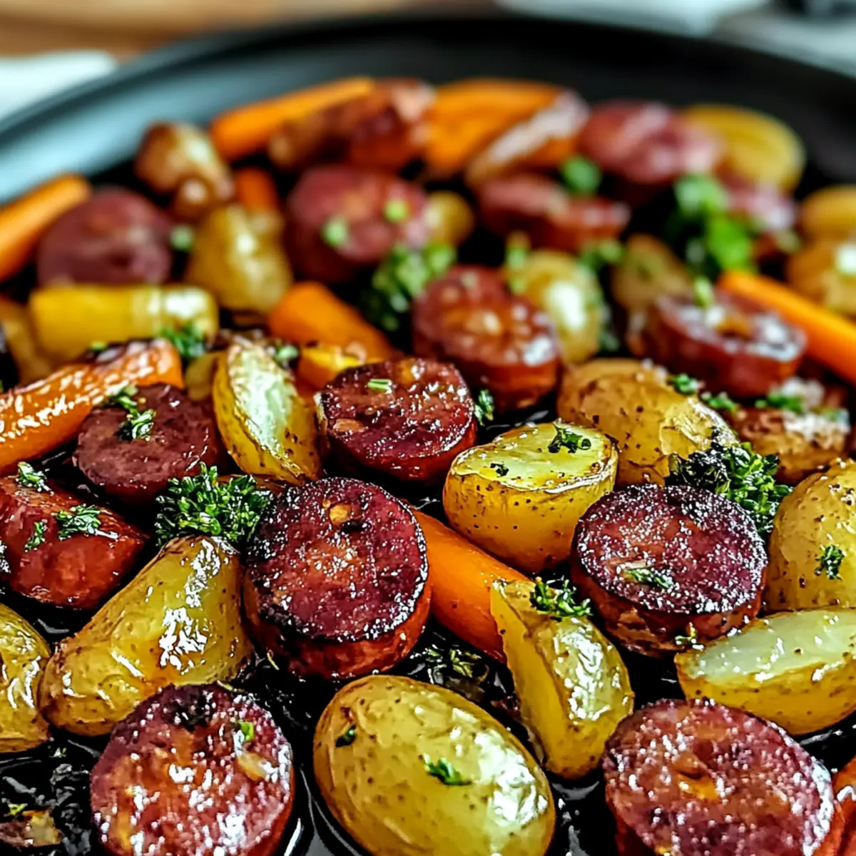 One-Pan Honey Garlic Kielbasa & Veggies
