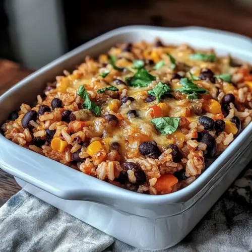 Hearty Brown Rice and Black Bean Casserole