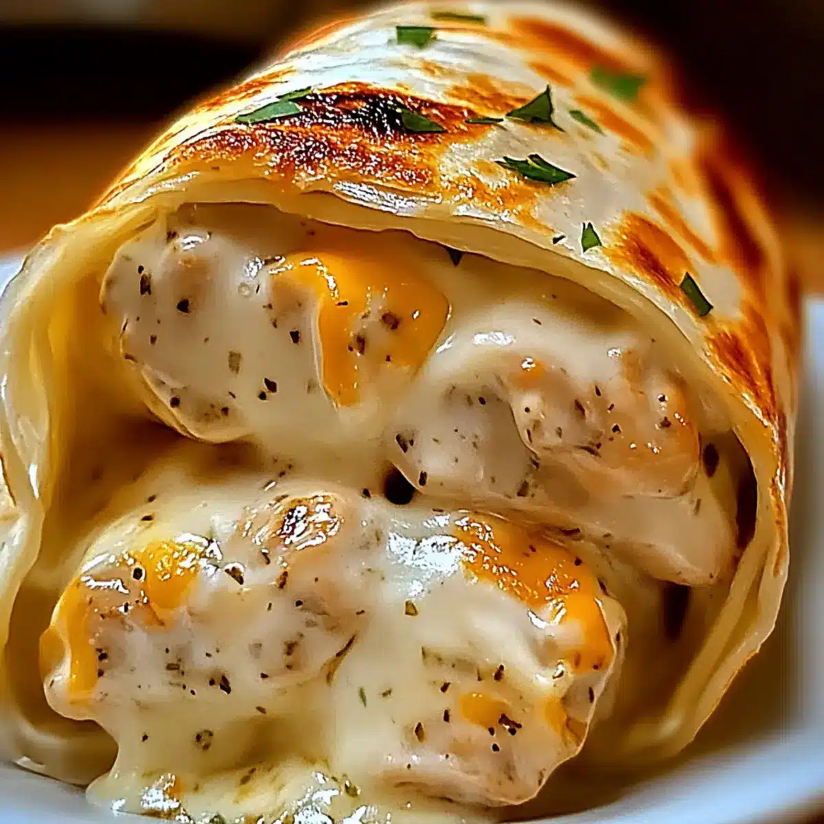 Cheesy Garlic Chicken Wraps