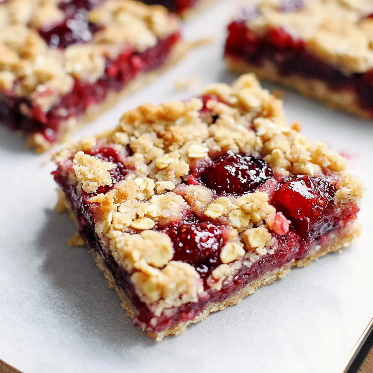 Raspberry Oatmeal Crumble Bars