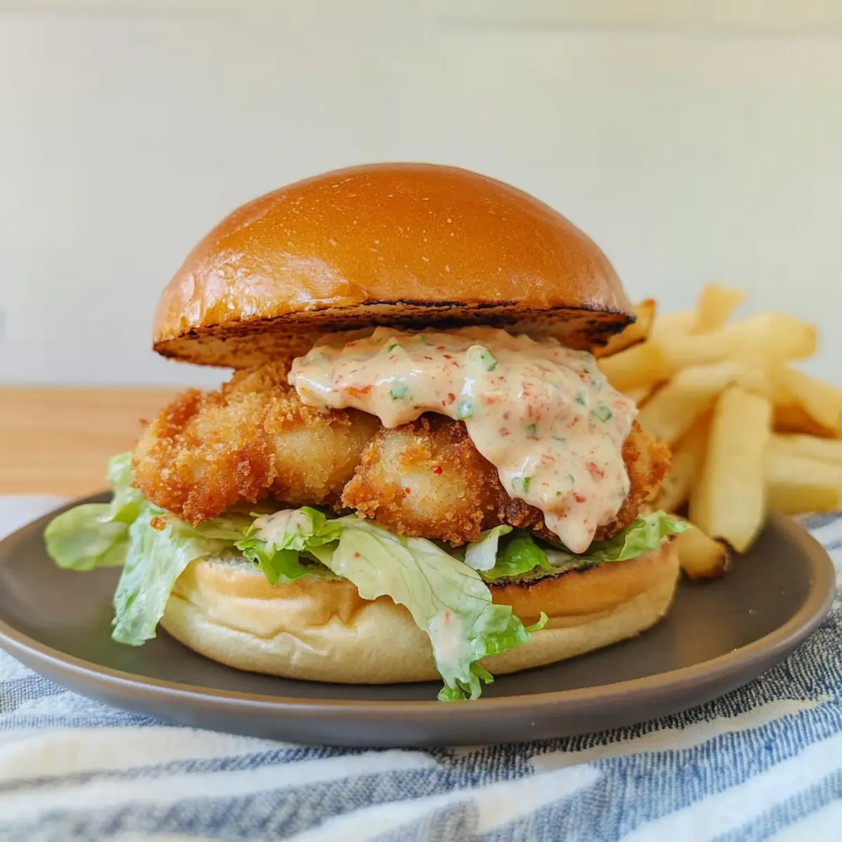 Crispy Fried Shrimp Burger