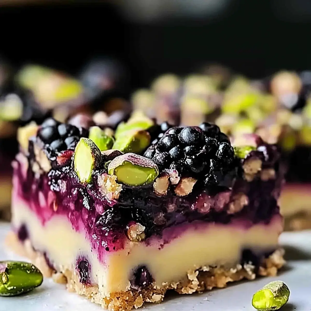 Blackberry Pistachio Dream Bars