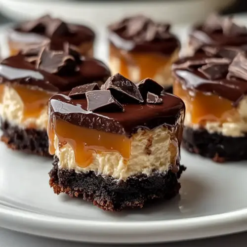Chocolate Caramel Cheesecake Bites