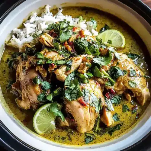Slow Cooker Basil Chicken Coconut Curry