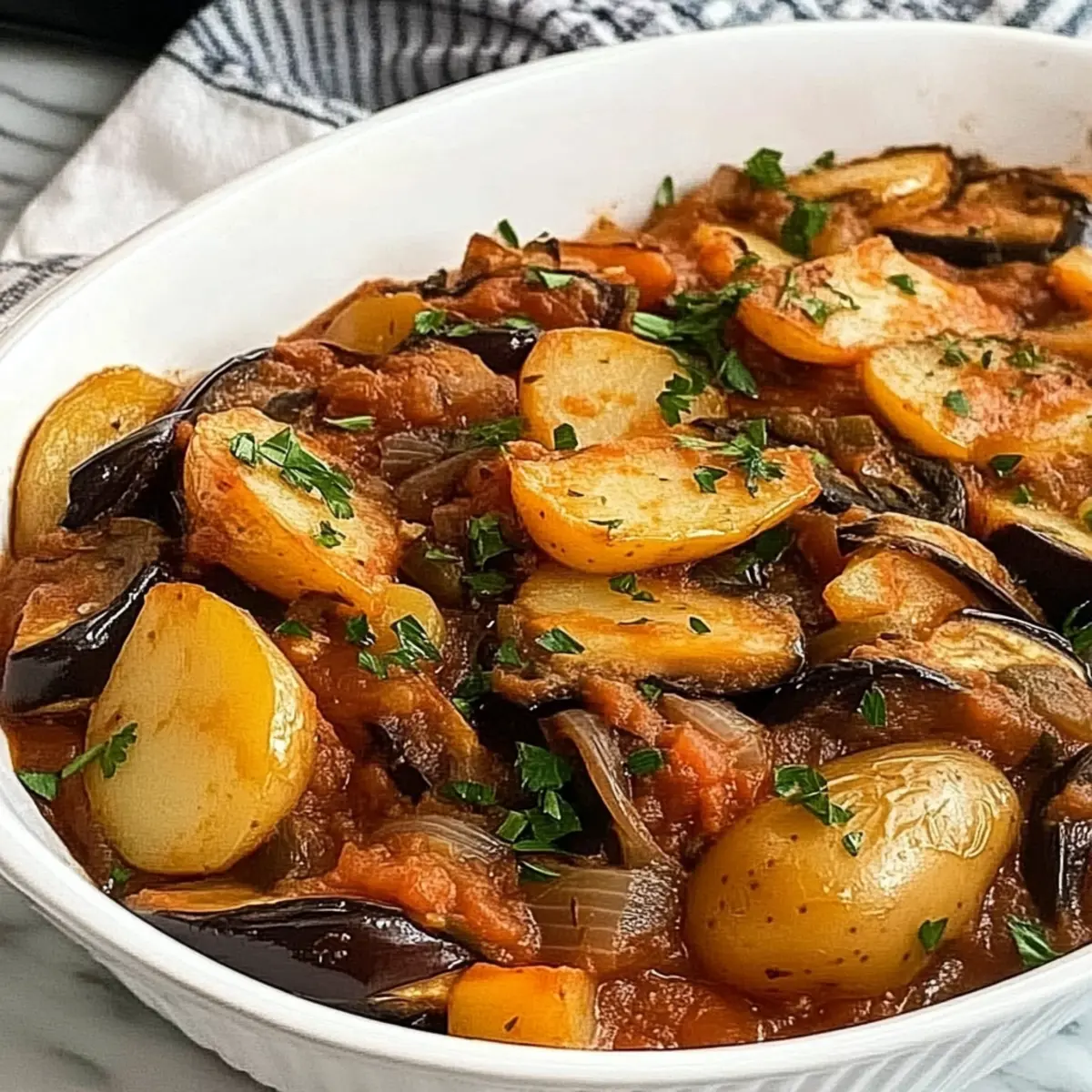 Eggplant, Potato and Tomato Casserole