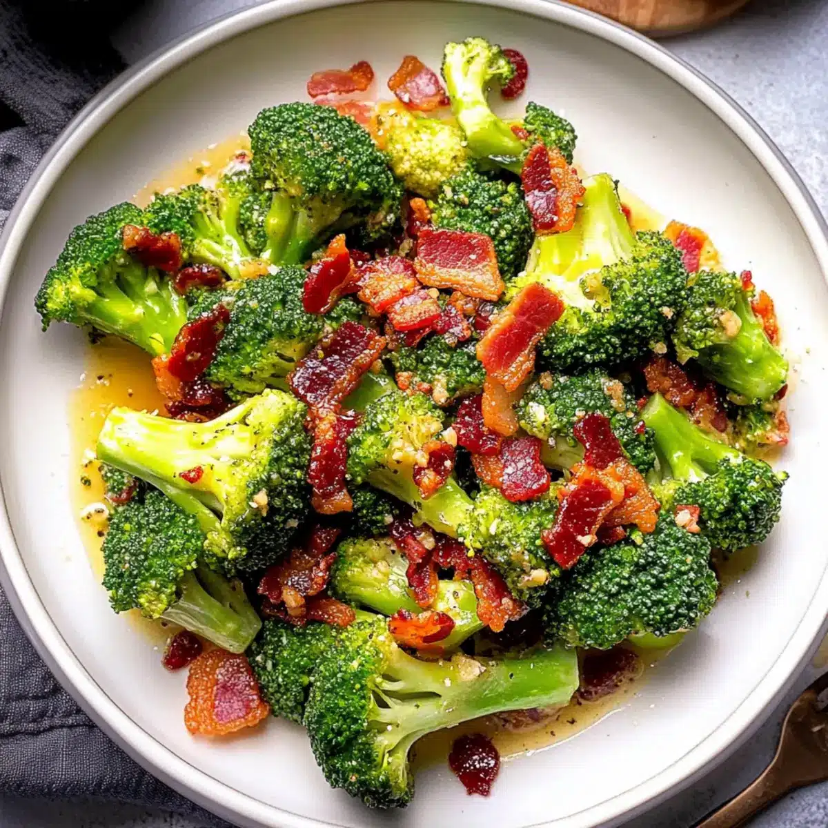 Broccoli With Garlic Sauce & Bacon