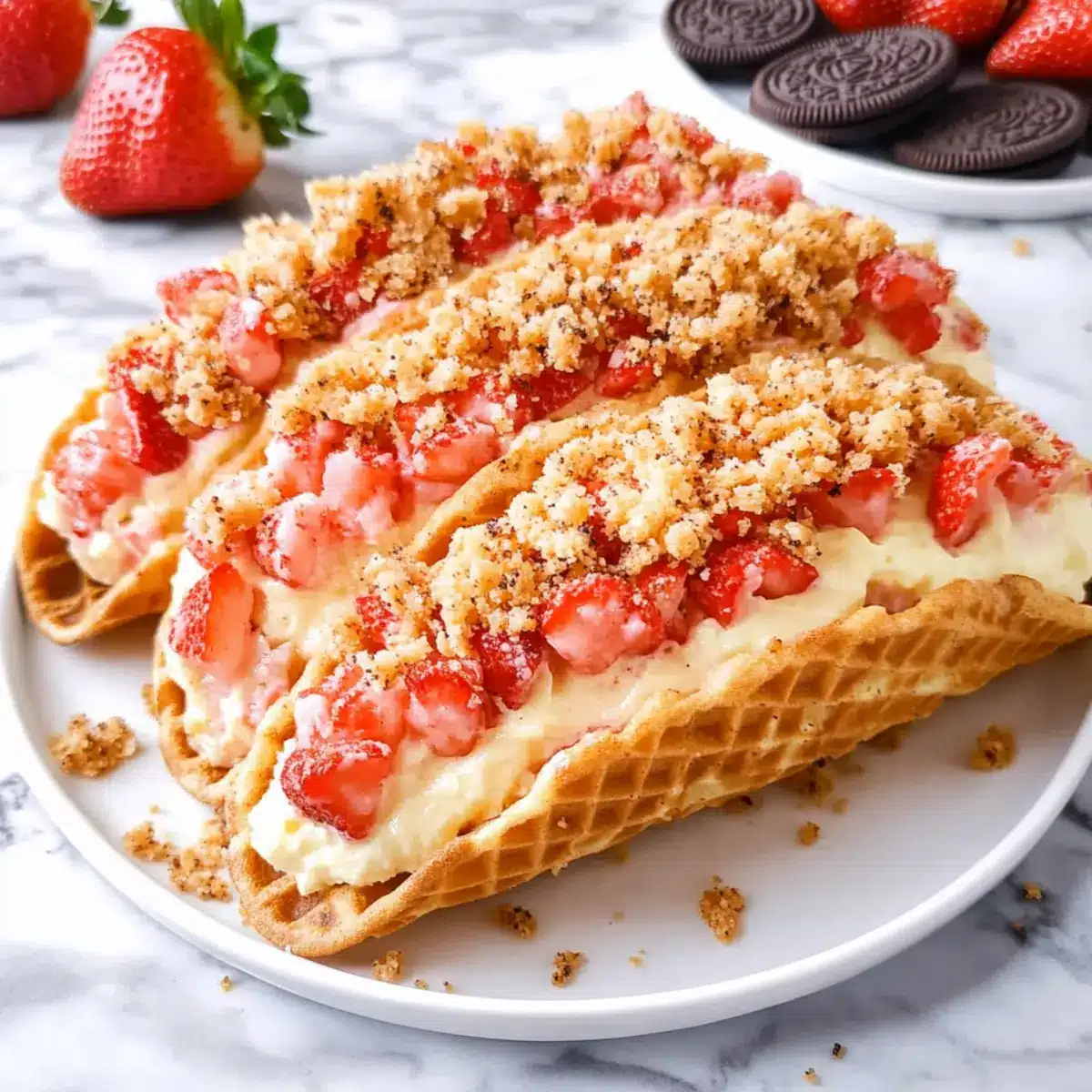 Strawberry Crunch Cheesecake Tacos
