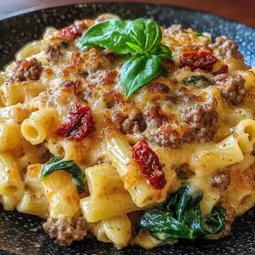 One-Pot Tuscan Ground Beef Pasta